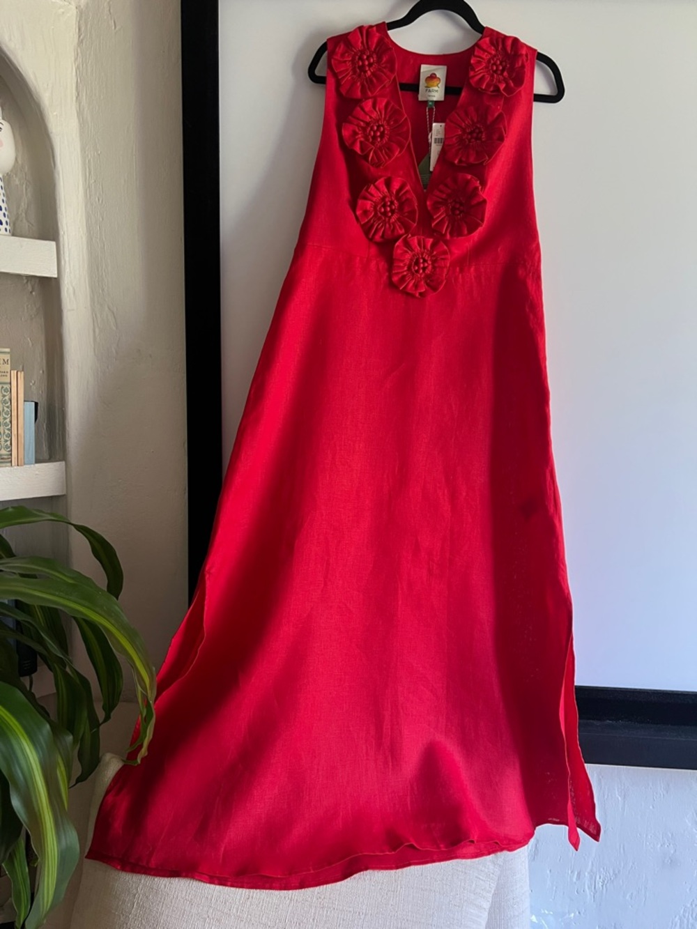 FARM Rio Red 3d Flower Maxi Dress Size XL NWT - Picture 11 of 16